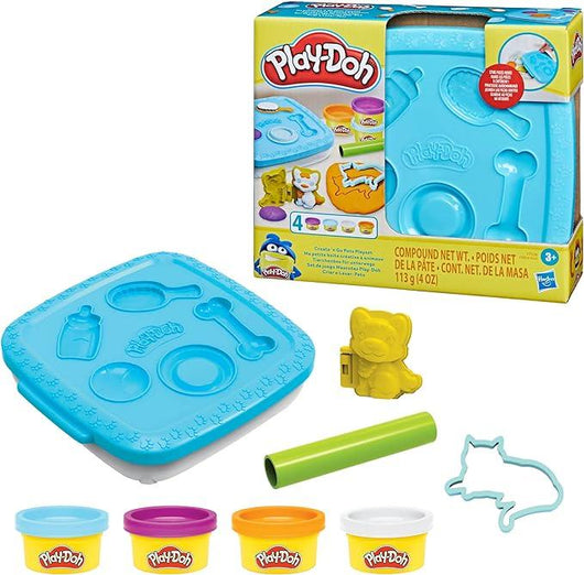 Play-Doh Create ?n Go Pets Playset, Play-Doh Set with Storage Container,Hasbro,eta 3+