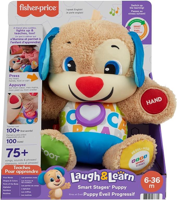 Il Cagnolino Smart Stages Ridi & Impara, morbido peluche educativo per imparare le prime paroline, con 75+ canzoni, luci