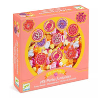 Set perle Fantasia Fiori per collane, 285 perle con filo,Djeco,Eta 6-10 anni