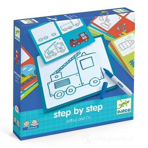 Gioco creativo Step by Step Arthur and Co,disegna passo dopo passo,Djeco,Eta4-6 anni