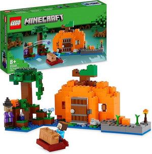 LEGO Minecraft La Fattoria delle Zucche, Casa Giocattolo Costruibile con Rana, Barca, Forziere e Figure di Steve e Streg