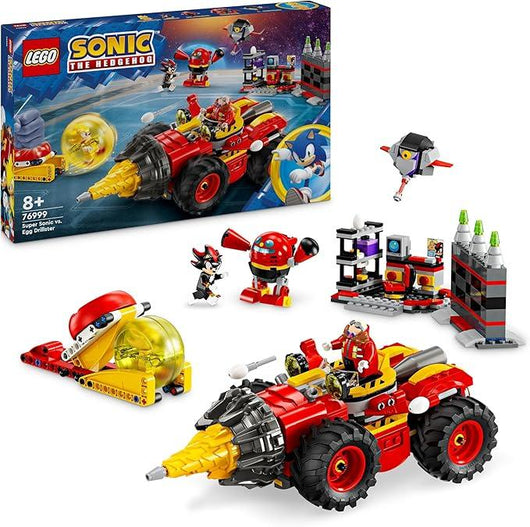 LEGO 76999 Sonic the Hedgehog Super Sonic vs. Egg Drillster, Giocattolo da Collezione dal Videogioco con 7 Personaggi e