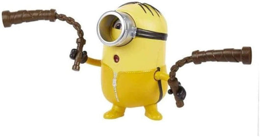 Kung Fu Stuart Personaggio con Pulsante di Attivazione e Nunchaku,Figure 8 cm con accessori,Mattel,Eta 4+