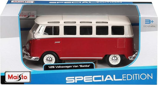Van Samba Volkswagen - Modellino Realistico Van in Scala 1:25 (Scelta Casuale tra i Colori Disponibili), Licenza Ufficia