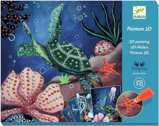 Set Pittura 3D ABiss con effetto brillante,Djeco,Eta 7-12 anni