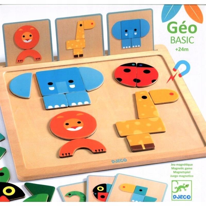 Geo Basic,Giocoo magnetico con sagome di animali,Djeco,Eta + 24 mesi