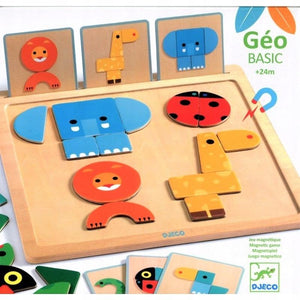 Geo Basic,Giocoo magnetico con sagome di animali,Djeco,Eta + 24 mesi
