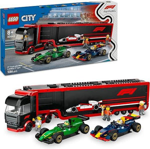 LEGO City Autotrasportatore F1 con Monoposto RB20 e AMR24 F1 - Camion Giocattolo da Costruire con 2 Modelli di Auto da C