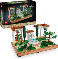 LEGO Icons Il Giardino della Fontana, Kit di Modellismo per Adulti da Costruire, Modellino da Esposizione con Fiori e Pi