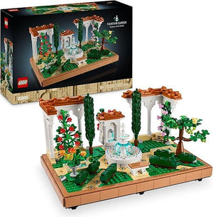 LEGO Icons Il Giardino della Fontana, Kit di Modellismo per Adulti da Costruire, Modellino da Esposizione con Fiori e Pi