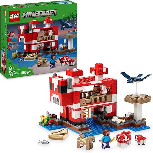 LEGO Minecreaft La Casa del Mooshroom,con Personaggi, Animali Giocattolo, Mob e Accessori dal Videogioco Eta 8+