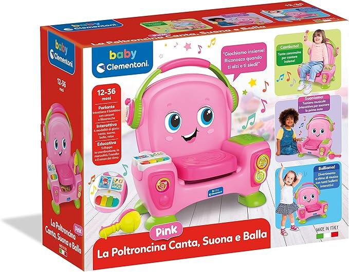 Poltroncina Interattiva Canta Suona e Balla Pink,Gioco Educativo con Luci e Filastrocche per Imparare Cantando e Balland