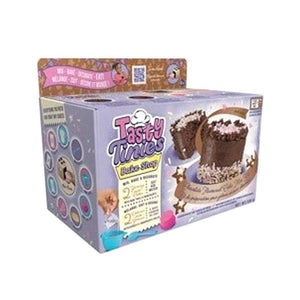 Tasty Tinies - Kit da Cucina con 2 Preparazioni per torta Gusto Cioccolato,Glassa + Praline Unicorno + Accessori,Goliath