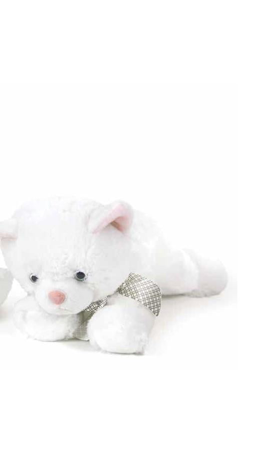 Gatto Bianco, Peluche 28 cm,Decar, Eta 1+