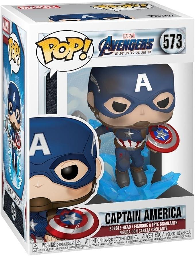 Funko POP! Marvel: Avengers Endgame - Captain America With Broken Shield & Mjolnir - Figura in Vinile da Collezione ,Eta