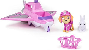 Paw Patrol Air Rescue, Jet Aereo con Personaggio Skye da Collezione, con Gancio Retrattile, Cesta di Salvataggio e Conig