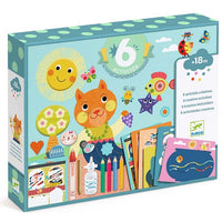 Kit 6 attivita creative, Gli animali e la loro casa,Djeco,Eta 3-6 anni