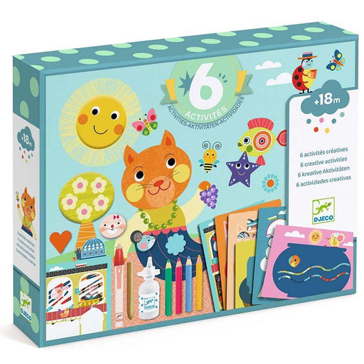 Kit 6 attivita creative, Gli animali e la loro casa,Djeco,Eta 3-6 anni
