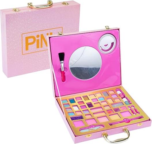 PINKIT Selfie Ring Suitcase, 1 Valigetta Set Trucchi con Specchio e Anello Luminoso per Selfie,Nice,Eta 8+