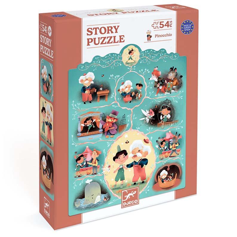 Story Puzzle,Pinocchioi,54 pezzi,Djeco,Eta 4+