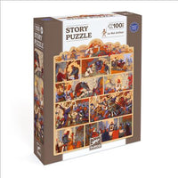 Story Puzzle,Re Artu,100 pezzi,Djeco,Eta 5+