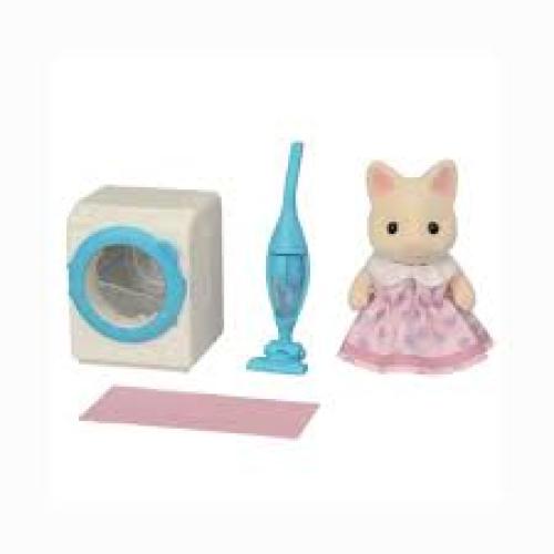 Sylvanian Families,Floral Cat Girl`s Wash & Clean Set,Epoch,Eta 3+