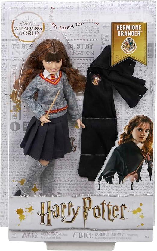 Harry Potter - Hermione Granger, personaggio da collezionare alto 25 cm, con uniforme di Hogwarts, morbido mantello di G