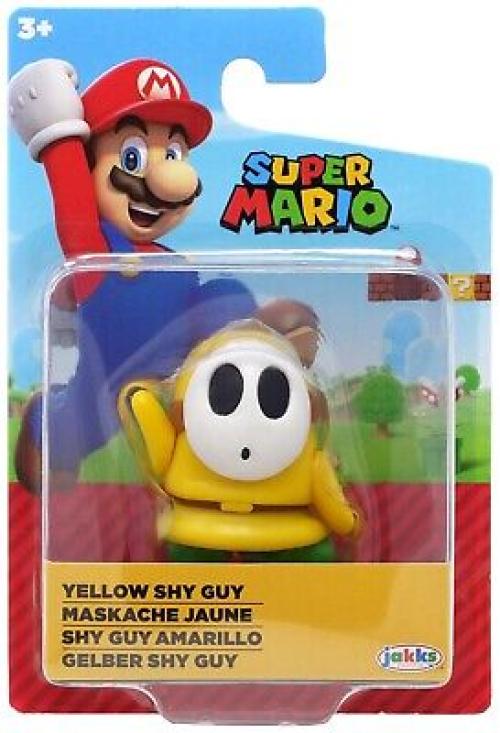 Super Mario, Figure Yellow Shy Guy6,5cm,Jakks,Età 3+