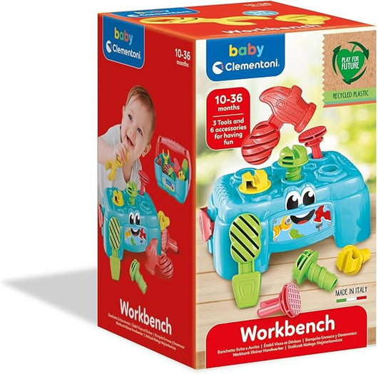 Banchetto Svita Avvita, Gioco per Bambini con Martello, Cacciavite e Chiave Inglese, 6 Accessori, Cassetta degli Attrezz