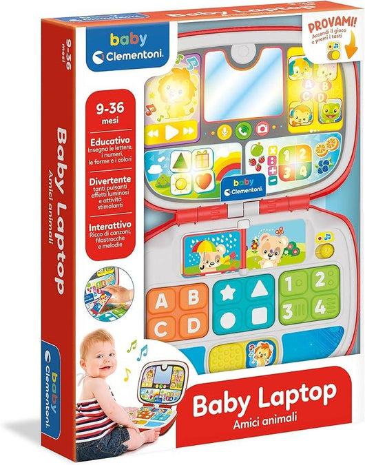 Laptop Amici Animali, Gioco Interattivo , Centro Attivita e Computer Educativo per bambini,Baby Clementoni,Eta 9-36 mesi