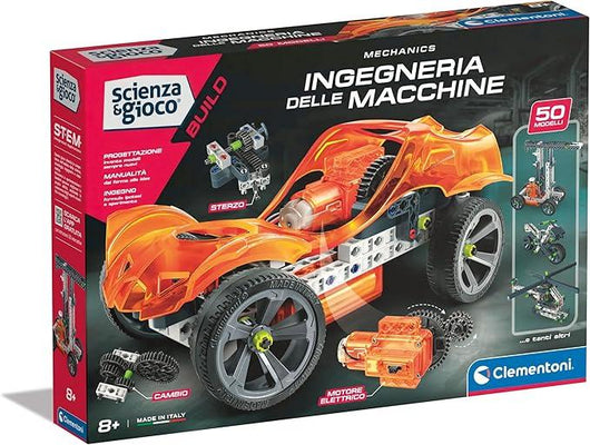 Scienza e Gioco Build - Ingegneria delle Macchine, Set Costruzioni Bambini , 50 Modellini Come Auto, Gru, Elicotteri per
