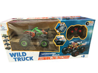 Wild Truck,Veicolo RC 2.4 GHz con luci a led,Colore Verde,Cadabra,Eta 8+