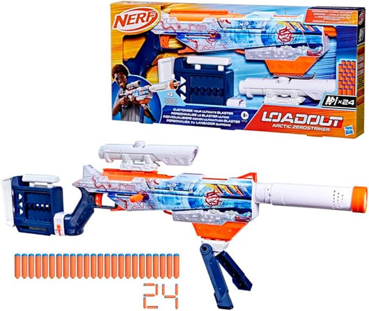 Nerf Loadout Arctic Zerostriker Blaster e freccette N1,Hasbro,Eta 8+