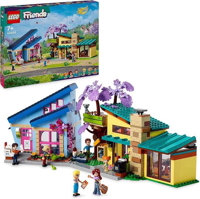 LEGO Friends Le Case di Olly e Paisley, Giochi per Bambine e Bambini da 7 Anni in su con 2 Casa Giocattolo da Costruire,