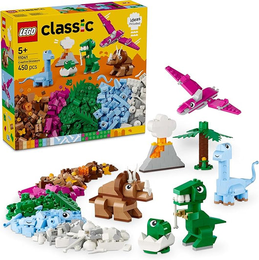 LEGO Classic Dinosauri Creativi, Giochi di Fantasia per Bambini e Bambine da 5 Anni in su con Colorati Animali ,Eta 5+
