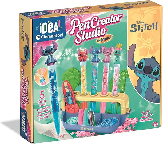 Laboratorio delle Penne Disney Stitch, Kit Creativo , con 25+ Accessori e 5 Penne Personalizzabili con Personaggi, Ling