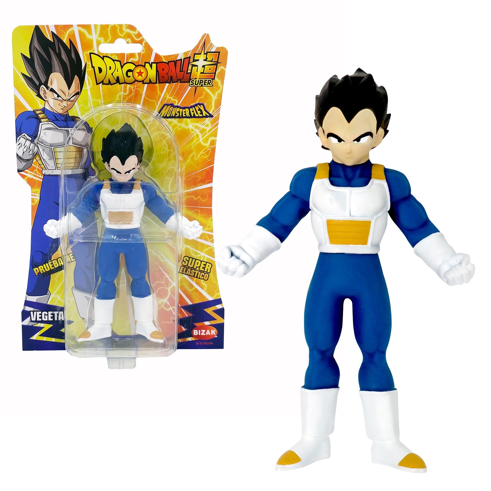 Monsterflex Vegeta Dragon Ball, bambola super estensibile ed elastico, 25 cm,Diramix,Eta 4+