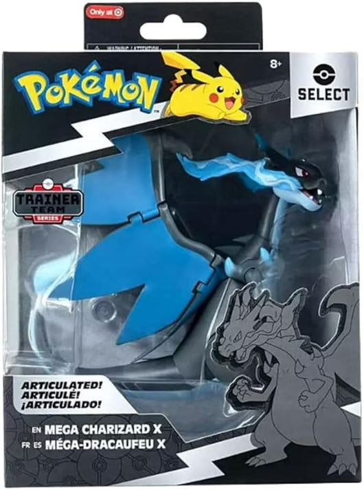 Pokemon Select Mega Charizard X - Figura super articolata da 15 pollici con 15 punti di articolazione,Jazwares,Eta 8+