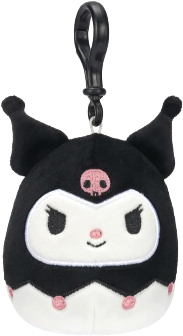 Squishmallows - Hello Kitty and Friends - Personaggi Clip on 10 cm - Kuromi,Jazwares,Eta 3+