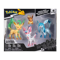 Pokemon Select Evolution Multipack (2` Eevee #1, 3` Leafeon, 3` Glaceon, 3` Sylveon),Jazwares,Eta 4+