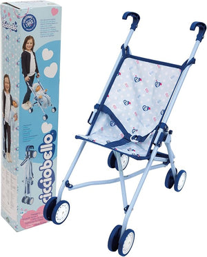 Cicciobello - Passeggino 4 Ruote Tessuto Personalizzato con Grafica Cicciobello, Pieghevole,Giochi Preziosi,Eta 2+