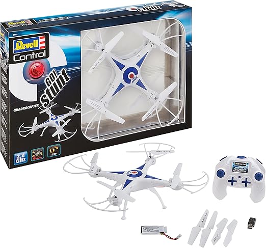 Go Stunt Quadricottero Telecomando, Colore Bianco,,Revell,Eta 12+