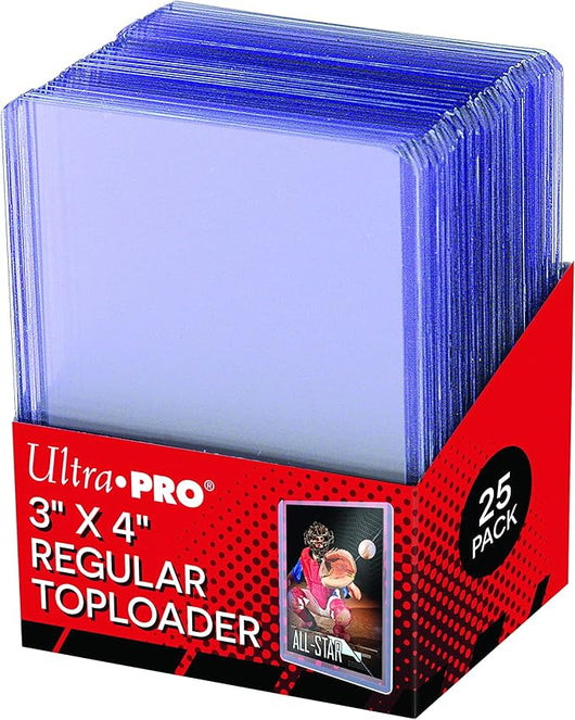 25 Ultra Pro Toploader - Raccoglitore per carte da collezione, ultra trasparente, regolare, 63,5 x 88,9 mm