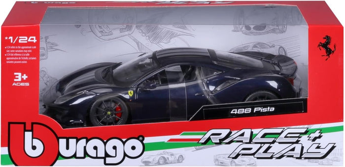 Ferrari 488 Pista R&P - Modellino Realistico Auto in Scala 1:24, Licenza Ufficiale Ferrari,Bburago,Eta 3+