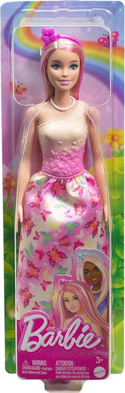 Barbie Fairytale Royal,Bambola capelli rosae vestito rosa,Mattel,Eta 3+