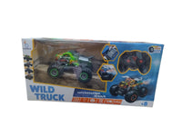 Wild Truck,Veicolo RC 2.4 GHz con luci a led,Colore Verde,Cadabra,Eta 8+