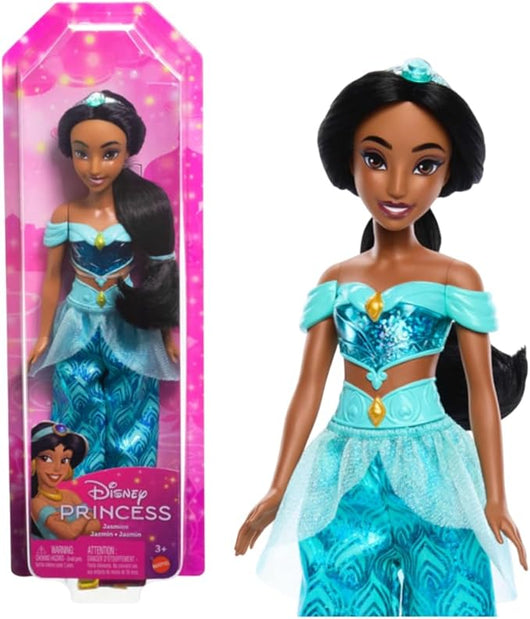 Disney Princess - Jasmine bambola con capi e accessori scintillanti ispirati al film,Mattel,Eta 3+