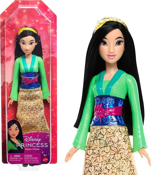 Disney Princess - Mulan bambola snodata, con capi e accessori scintillanti ispirati al film Disney,,Mattel,Eta 3+
