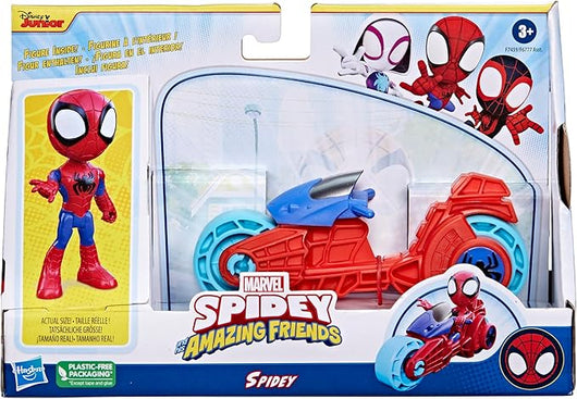 Spidey andhis amazing friends,Action Figure di Spidey, Motocicletta Giocattolo,Hasbro,Eta 3+