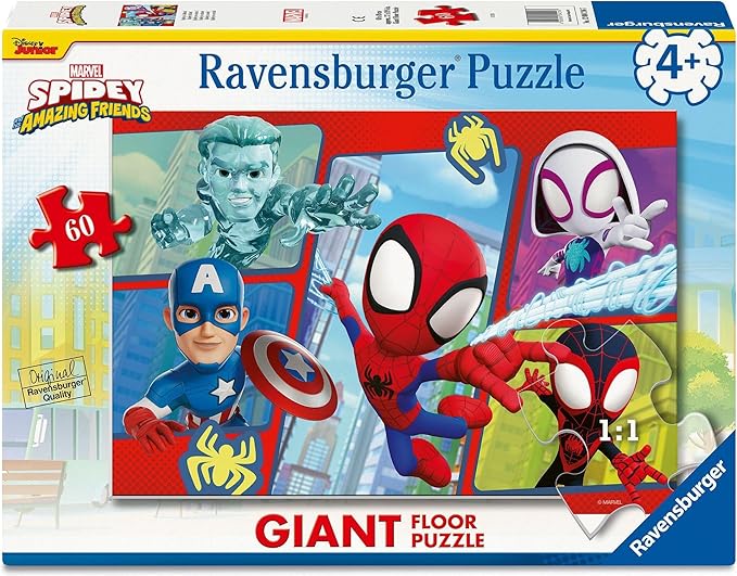 Puzzle Spidey, Puzzle 60 Pezzi Giant, Puzzle 70x50cm - Ravensburger - Eta 4+